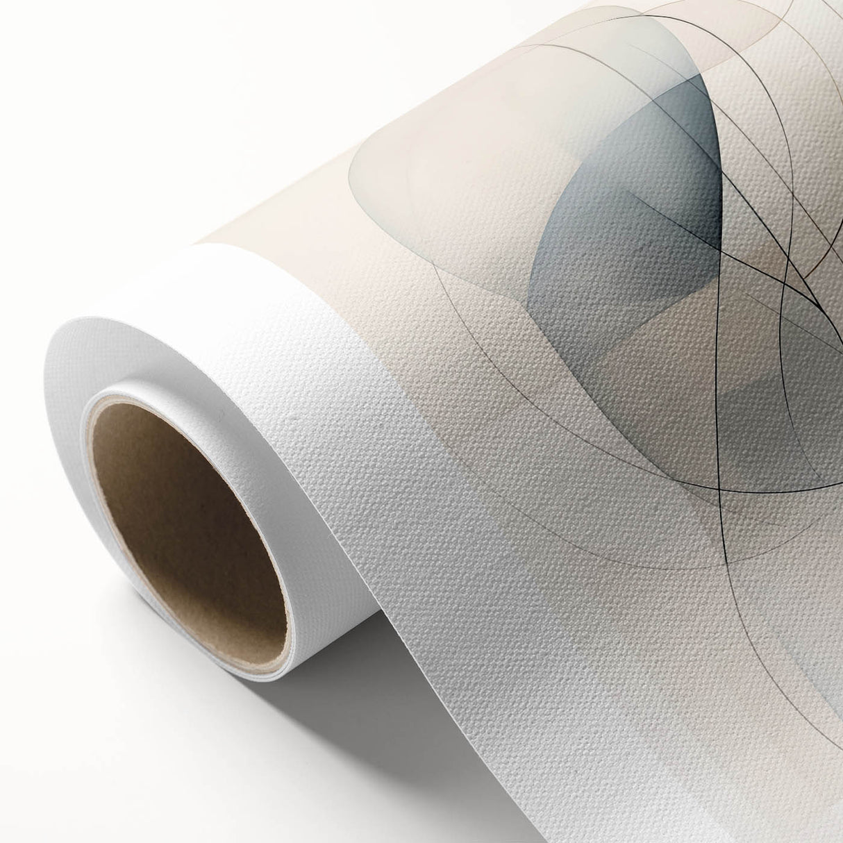 Minimalist Abstract Wall Art - Soft Curved Lines in Neutral Hues
