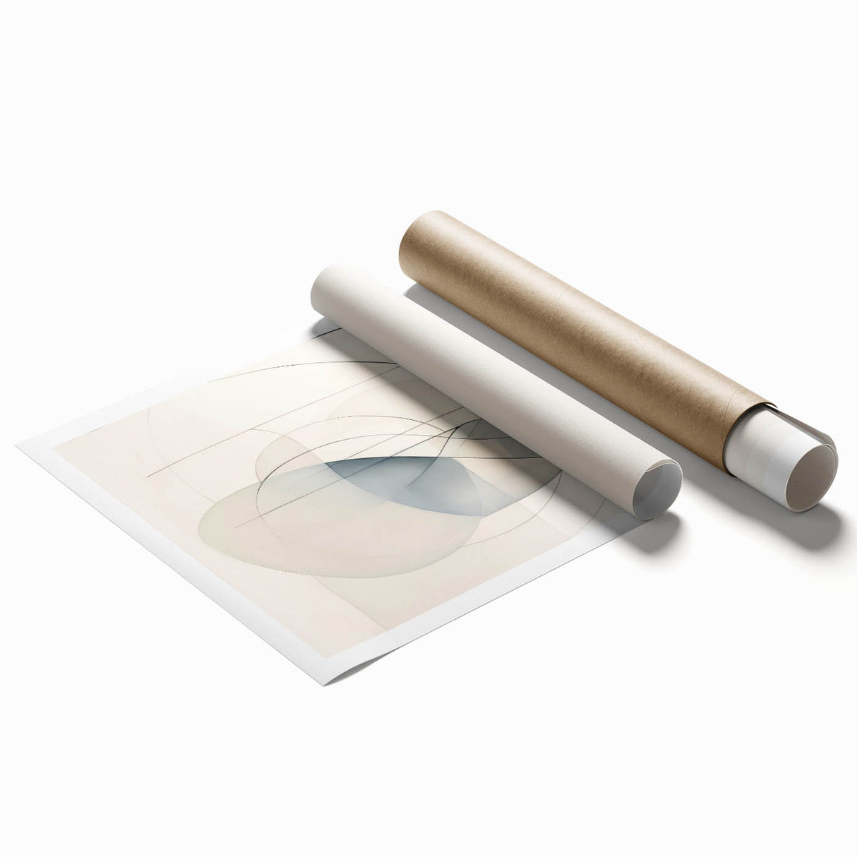 Minimalist Abstract Wall Art - Soft Curved Lines in Neutral Hues