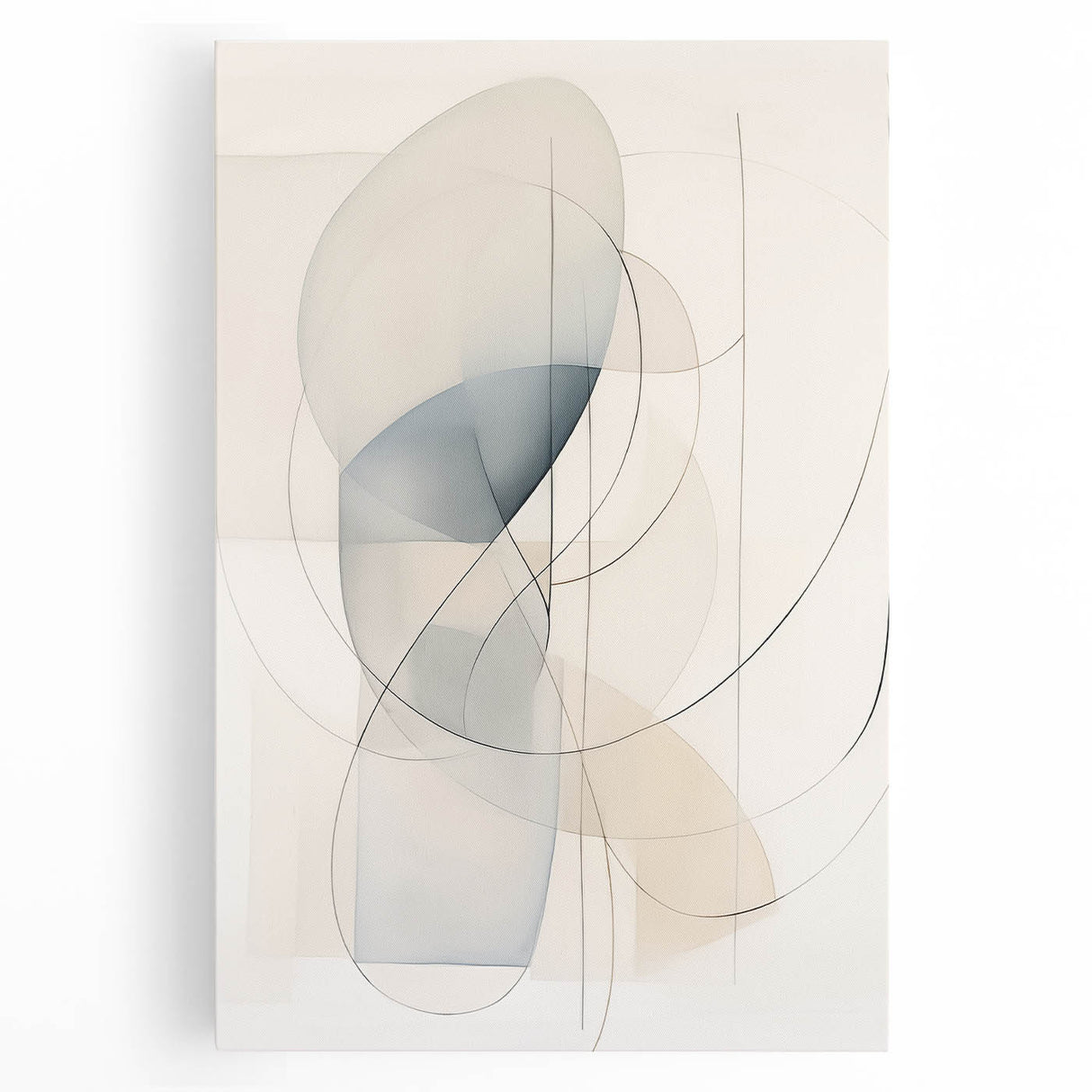 Minimalist Abstract Wall Art - Soft Curved Lines in Neutral Hues