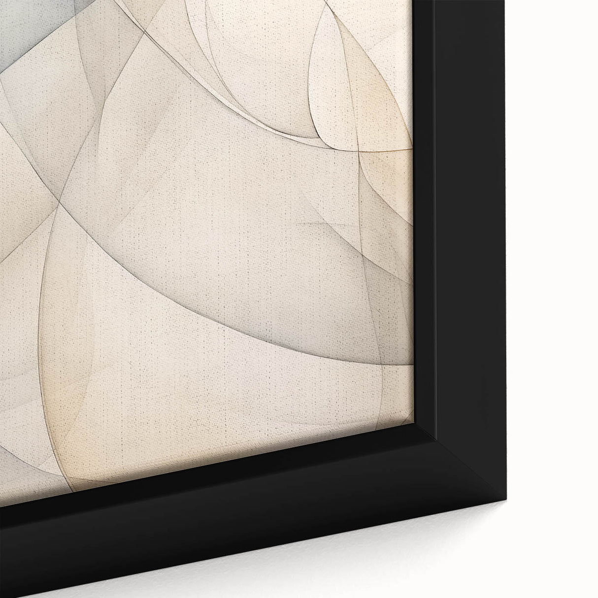 Minimalist Abstract Wall Art - Soft Curves in Neutral Beige and Gray