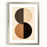 Geometric Minimalist Wall Art - Dual Circle Design in Earth Tones