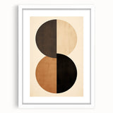 Geometric Minimalist Wall Art - Dual Circle Design in Earth Tones