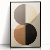 Geometric Minimalist Wall Art - Dual Circle Design in Earth Tones