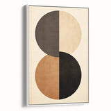Geometric Minimalist Wall Art - Dual Circle Design in Earth Tones