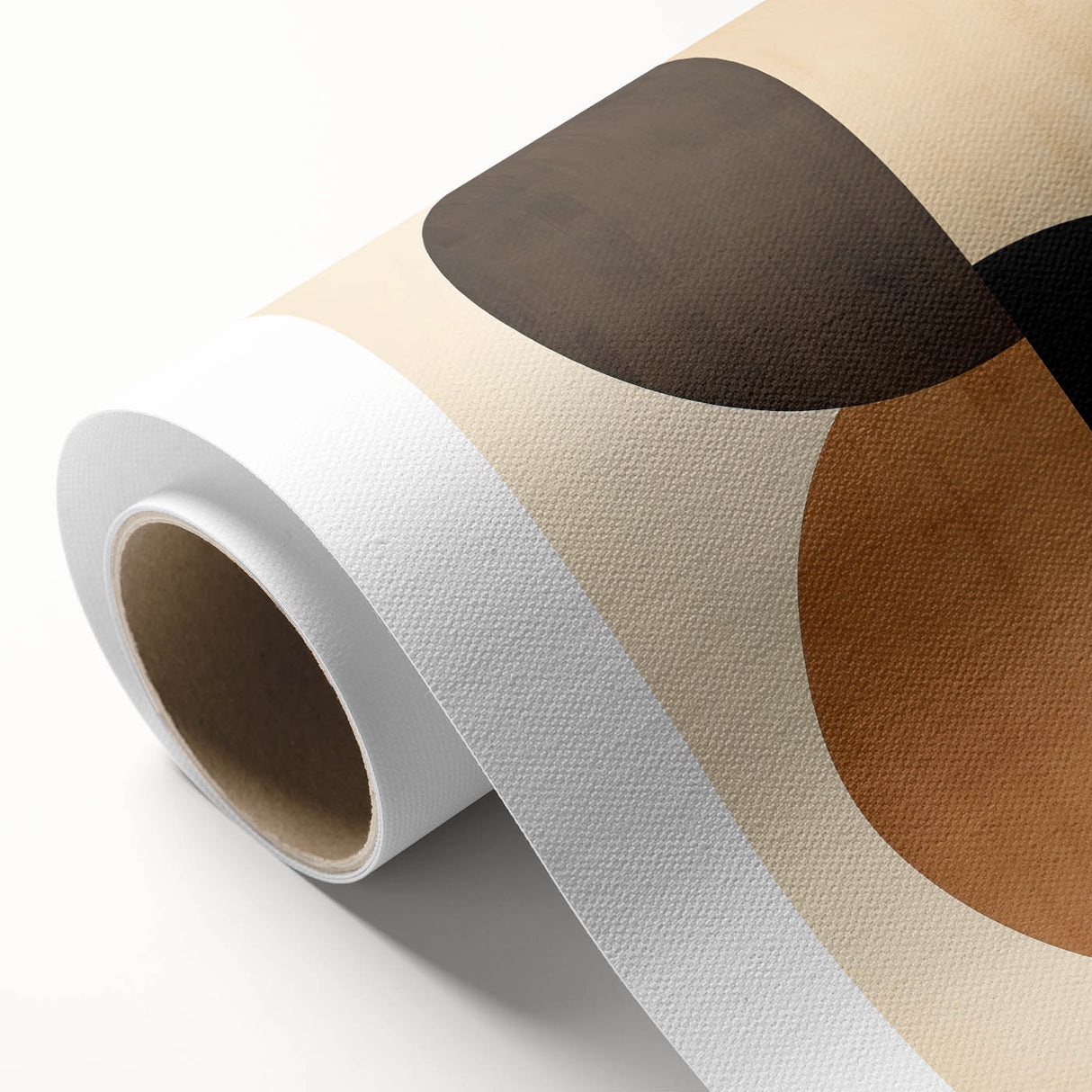 Geometric Minimalist Wall Art - Dual Circle Design in Earth Tones