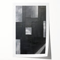 Geometric Minimalist Wall Art - Textured Black and Gray Abstract Design