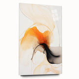 Minimalist Abstract Wall Art - Flowing Orange and Black Fluid Design