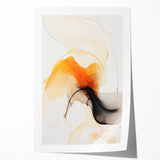 Minimalist Abstract Wall Art - Flowing Orange and Black Fluid Design