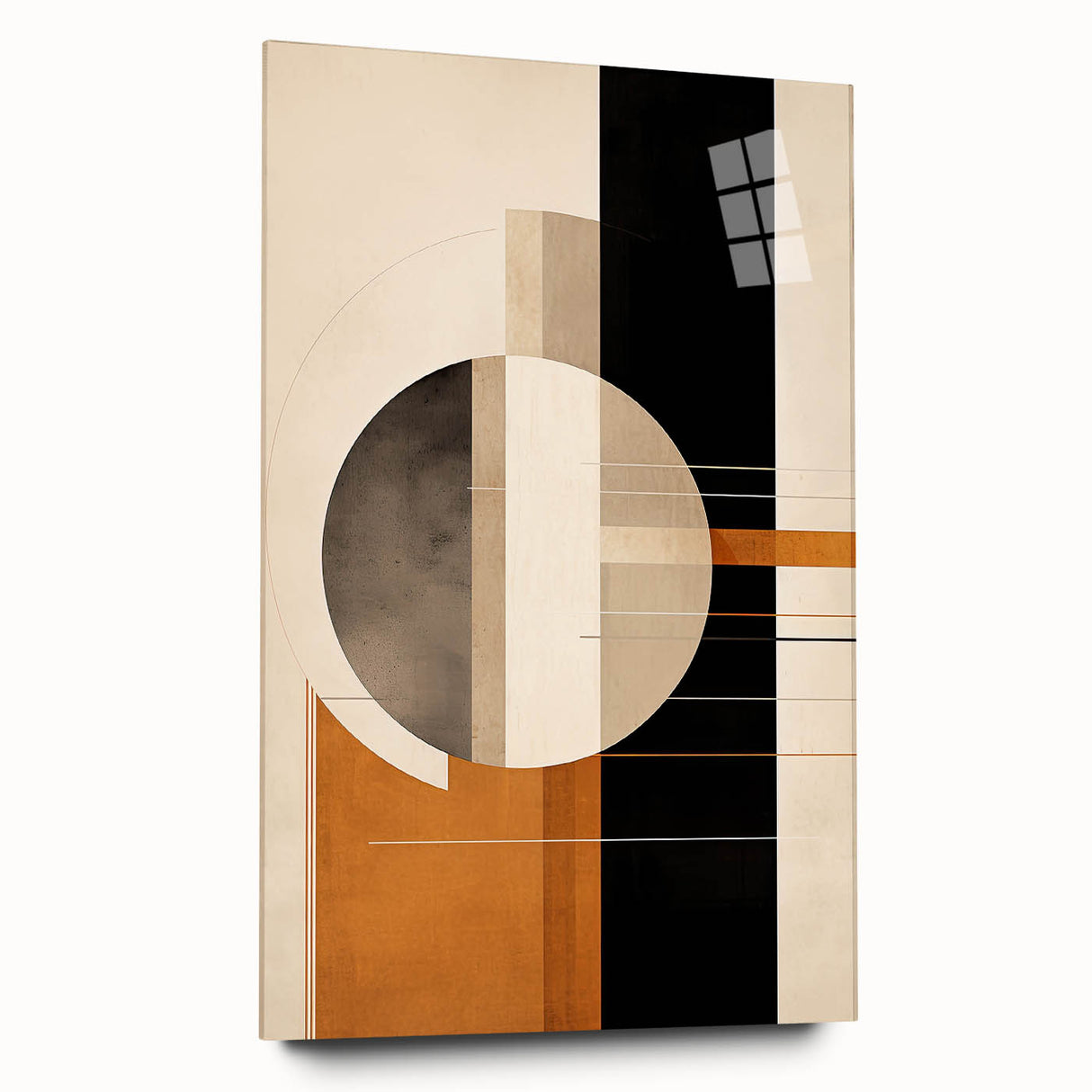 Geometric Minimalist Wall Art - Bold Circle and Line Design in Earth Tones