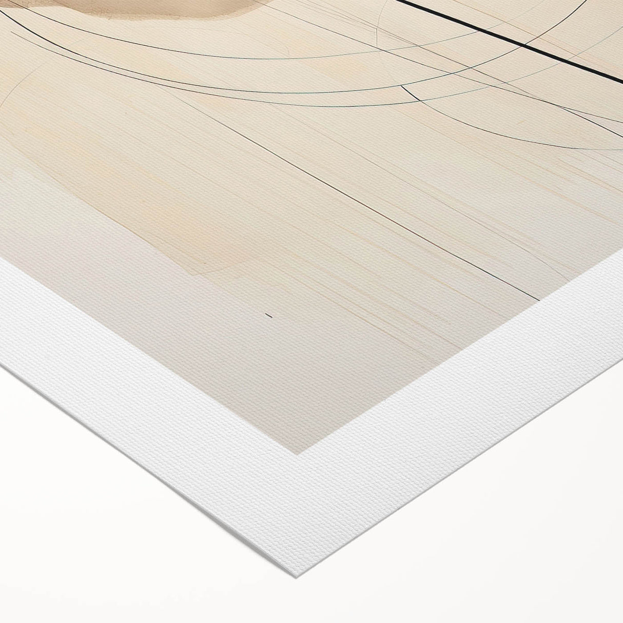 Geometric Minimalist Wall Art - Abstract Circles and Lines in Neutral Tones