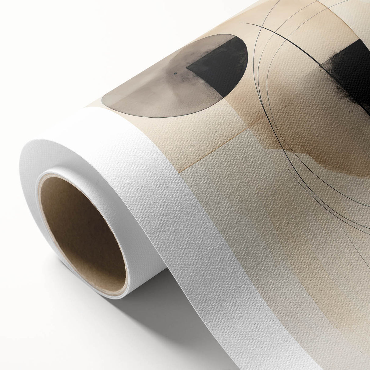 Geometric Minimalist Wall Art - Abstract Circles and Lines in Neutral Tones