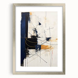 Bold Abstract Geometric Wall Art - Navy, Black, and Gold Modern Design