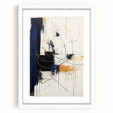 Bold Abstract Geometric Wall Art - Navy, Black, and Gold Modern Design
