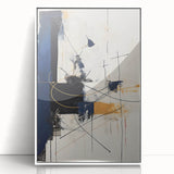Bold Abstract Geometric Wall Art - Navy, Black, and Gold Modern Design