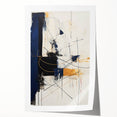 Bold Abstract Geometric Wall Art - Navy, Black, and Gold Modern Design