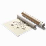 Minimalist Wall Art – Botanical Wildflower Sketch for Simple Home Decor
