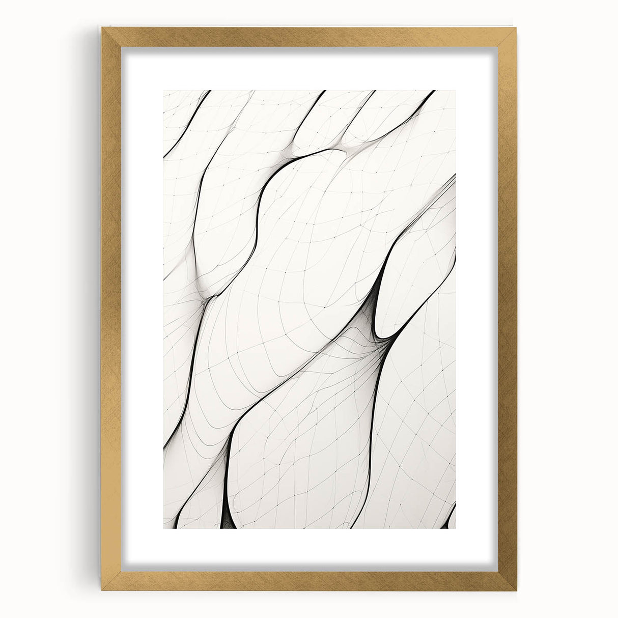 Minimalist Abstract Line Art: Flowing Organic Patterns in Black and White