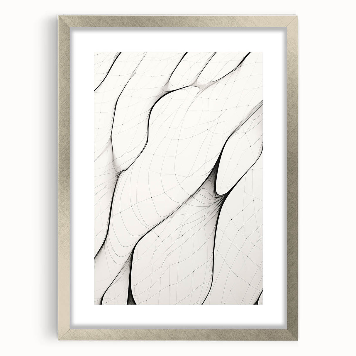 Minimalist Abstract Line Art: Flowing Organic Patterns in Black and White