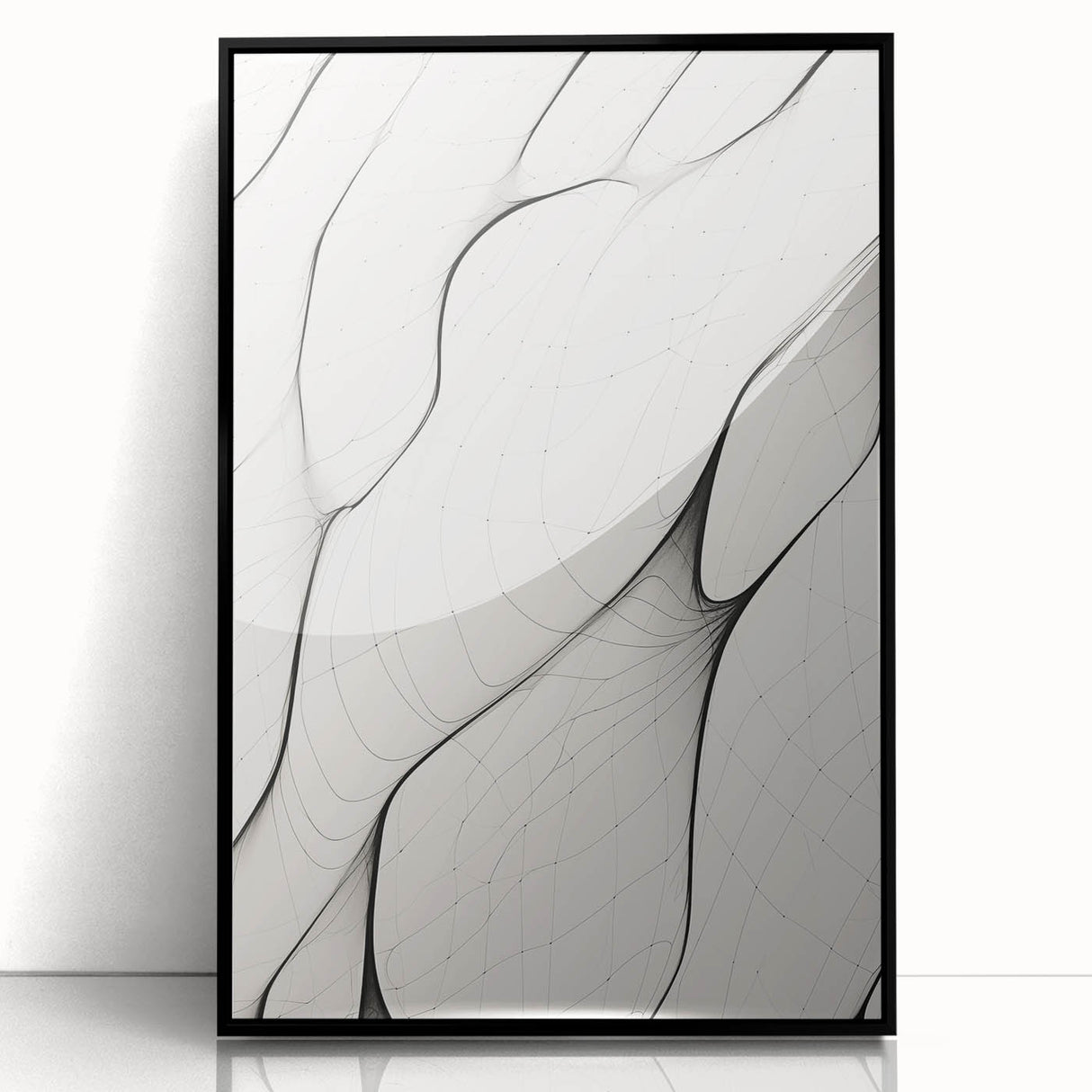 Minimalist Abstract Line Art: Flowing Organic Patterns in Black and White