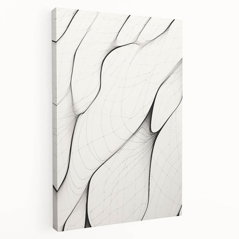 Minimalist Abstract Line Art: Flowing Organic Patterns in Black and White