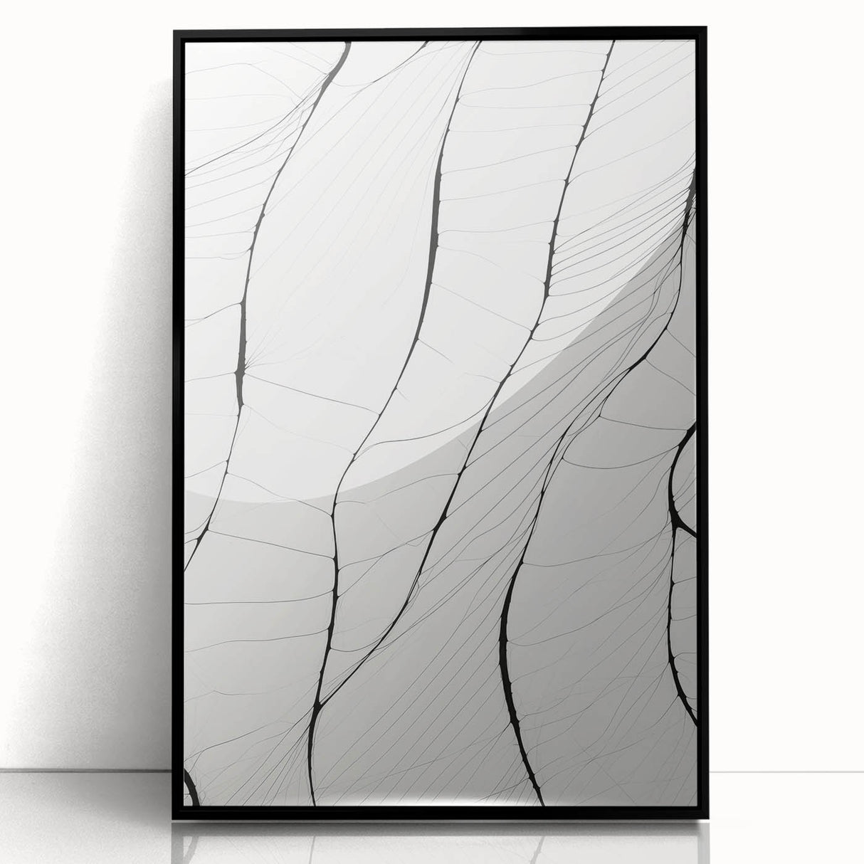Minimalist Abstract Line Art: Delicate Organic Patterns in Black and White