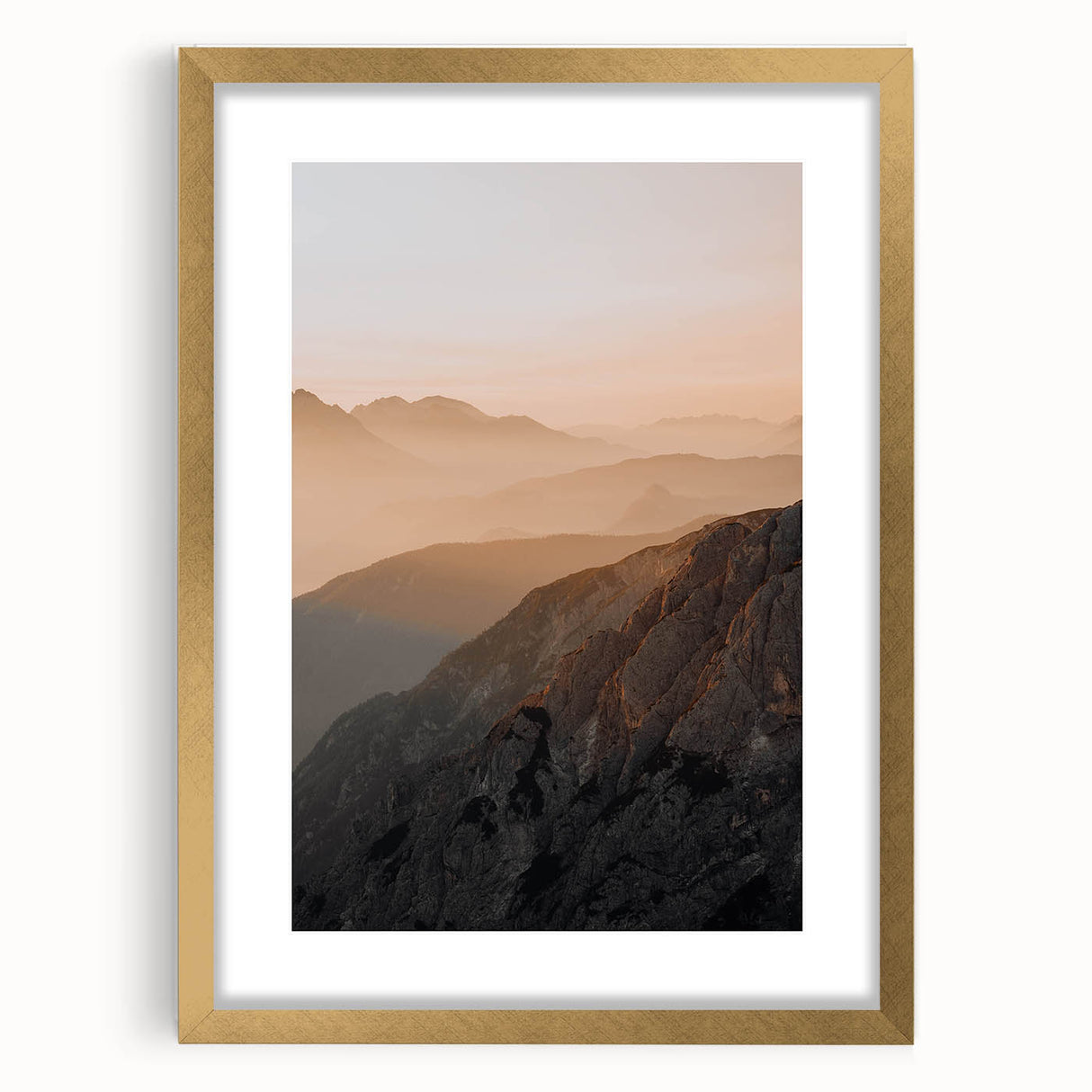 Sunset Mountain Majesty - Rustic Landscape Art