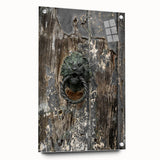 Weathered Lion Door Knocker Wall Art – Rustic Elegance Decor