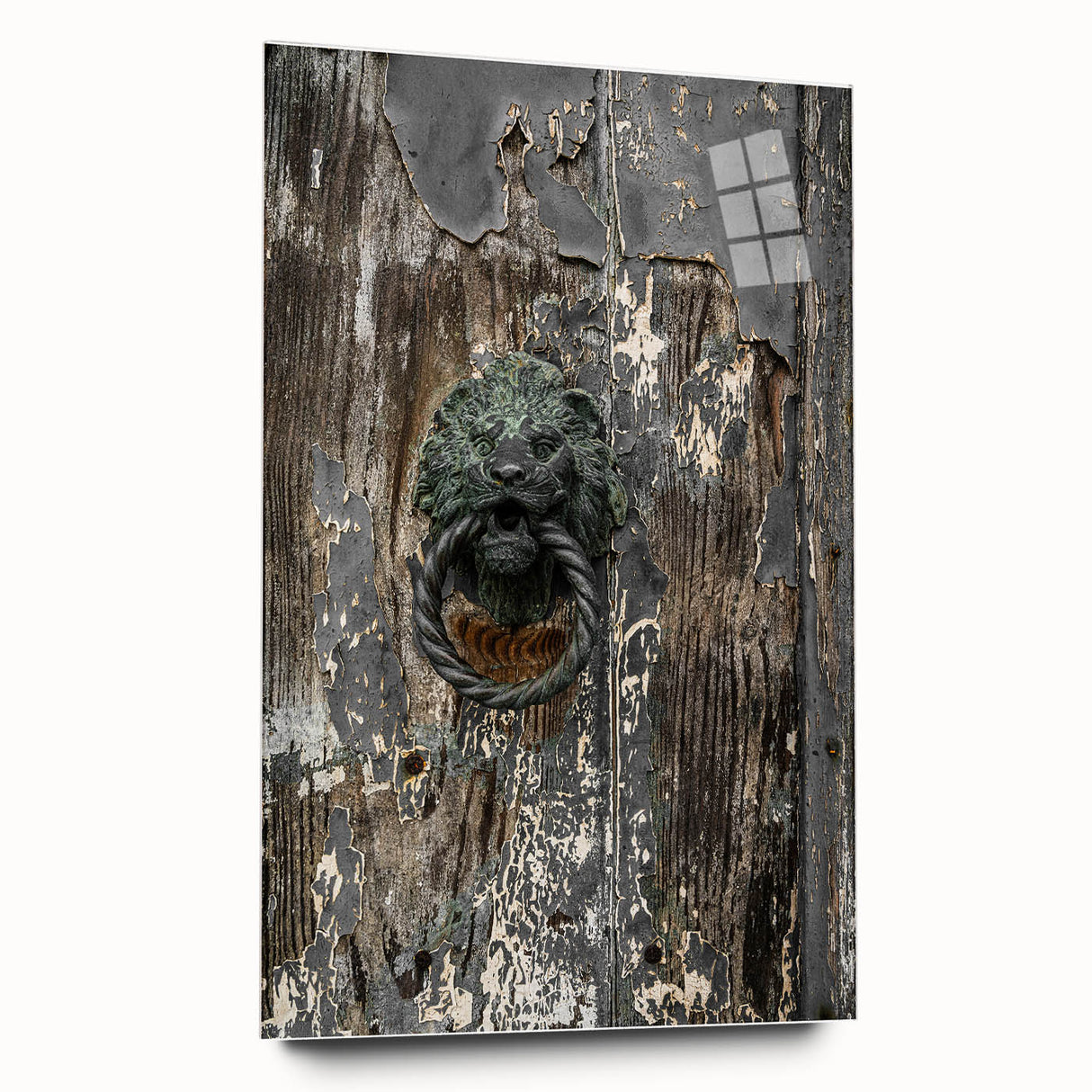 Weathered Lion Door Knocker Wall Art – Rustic Elegance Decor