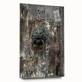 Weathered Lion Door Knocker Wall Art – Rustic Elegance Decor