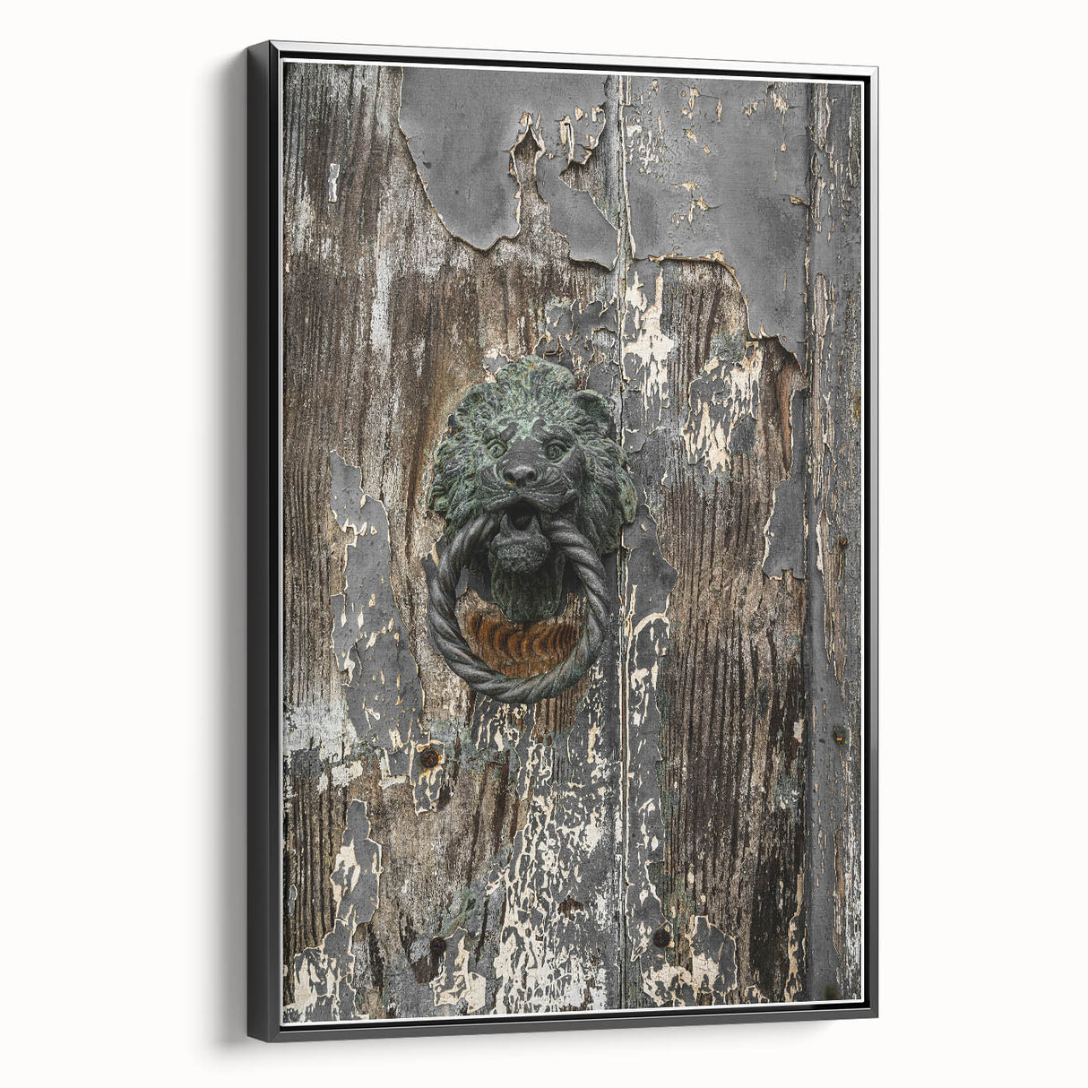 Weathered Lion Door Knocker Wall Art – Rustic Elegance Decor