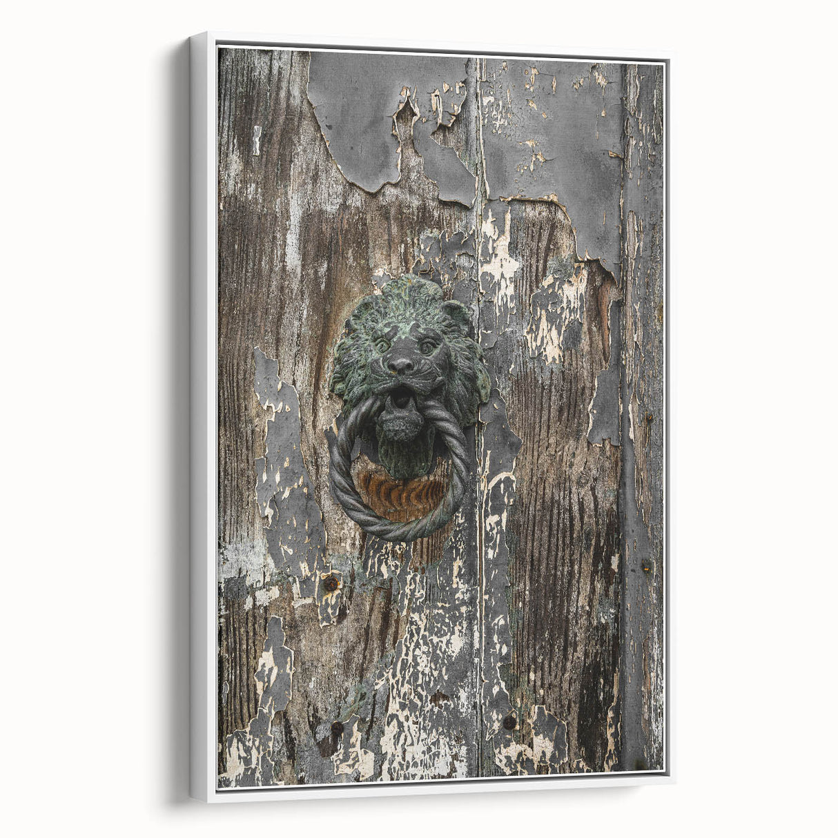 Weathered Lion Door Knocker Wall Art – Rustic Elegance Decor