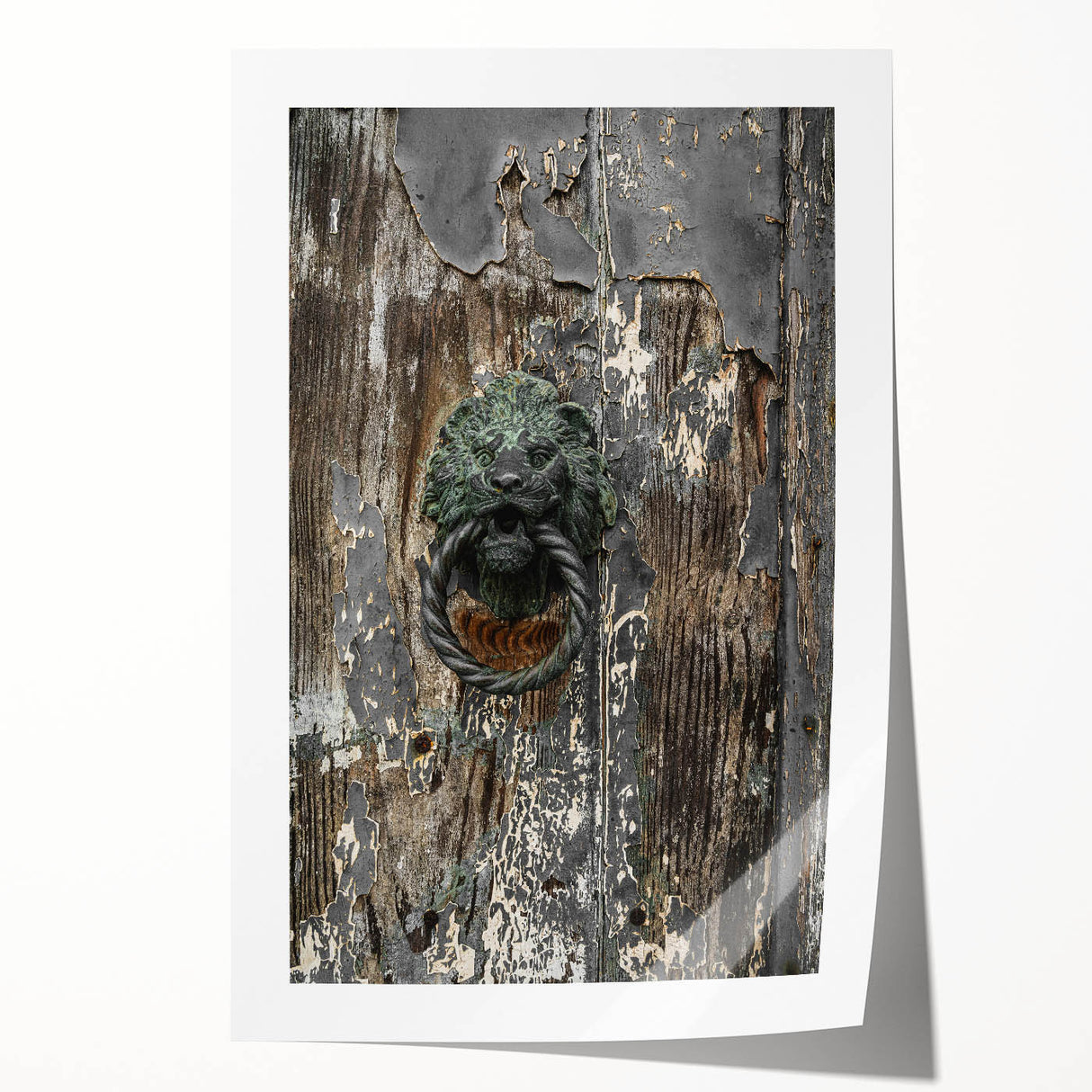 Weathered Lion Door Knocker Wall Art – Rustic Elegance Decor