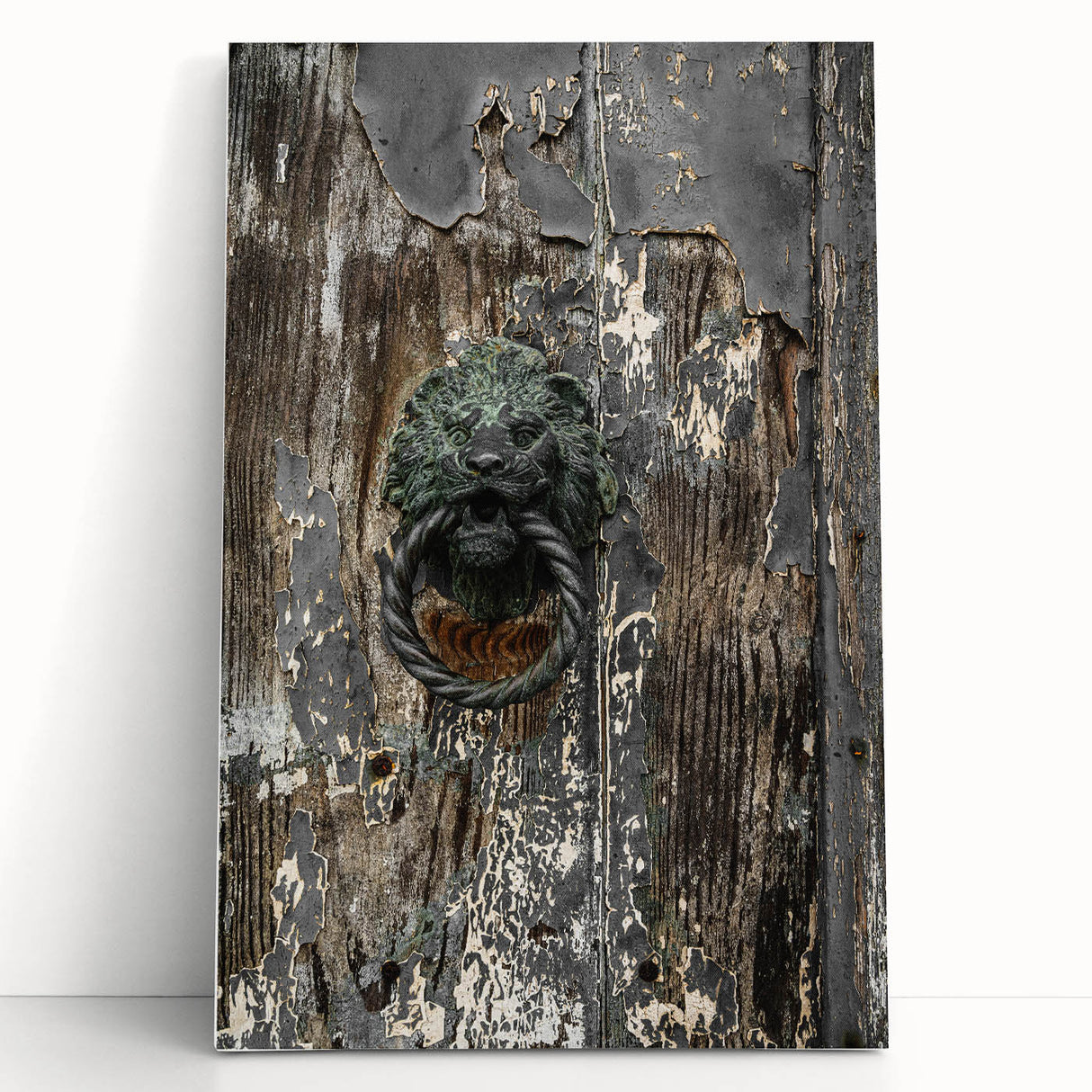 Weathered Lion Door Knocker Wall Art – Rustic Elegance Decor