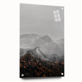Rustic Wall Art - Mountain Range in Autumn Farmhouse Decor for Homes