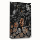 Rustic Wall Art - Stacked Logs Farmhouse Decor for Cozy Rustic Homes