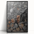 Rustic Wall Art - Stacked Logs Farmhouse Decor for Cozy Rustic Homes