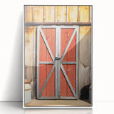 Bold Red Barn Doors - Rustic Farmhouse Wall Art