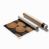 Rustic Wall Art: Stacked Logs Close-Up – Farmhouse Nature Decor Print