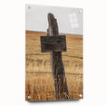 Rustic Wooden Fence Post Wall Art – Farmhouse Landscape for Country Decor