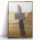 Rustic Wooden Fence Post Wall Art – Farmhouse Landscape for Country Decor