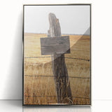 Rustic Wooden Fence Post Wall Art – Farmhouse Landscape for Country Decor