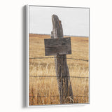 Rustic Wooden Fence Post Wall Art – Farmhouse Landscape for Country Decor