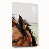 Rustic Horse Close-Up Wall Art – Farmhouse Decor with Natural Elegance