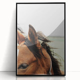 Rustic Horse Close-Up Wall Art – Farmhouse Decor with Natural Elegance