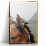 Rustic Horse Close-Up Wall Art – Farmhouse Decor with Natural Elegance
