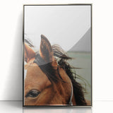 Rustic Horse Close-Up Wall Art – Farmhouse Decor with Natural Elegance