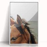 Rustic Horse Close-Up Wall Art – Farmhouse Decor with Natural Elegance