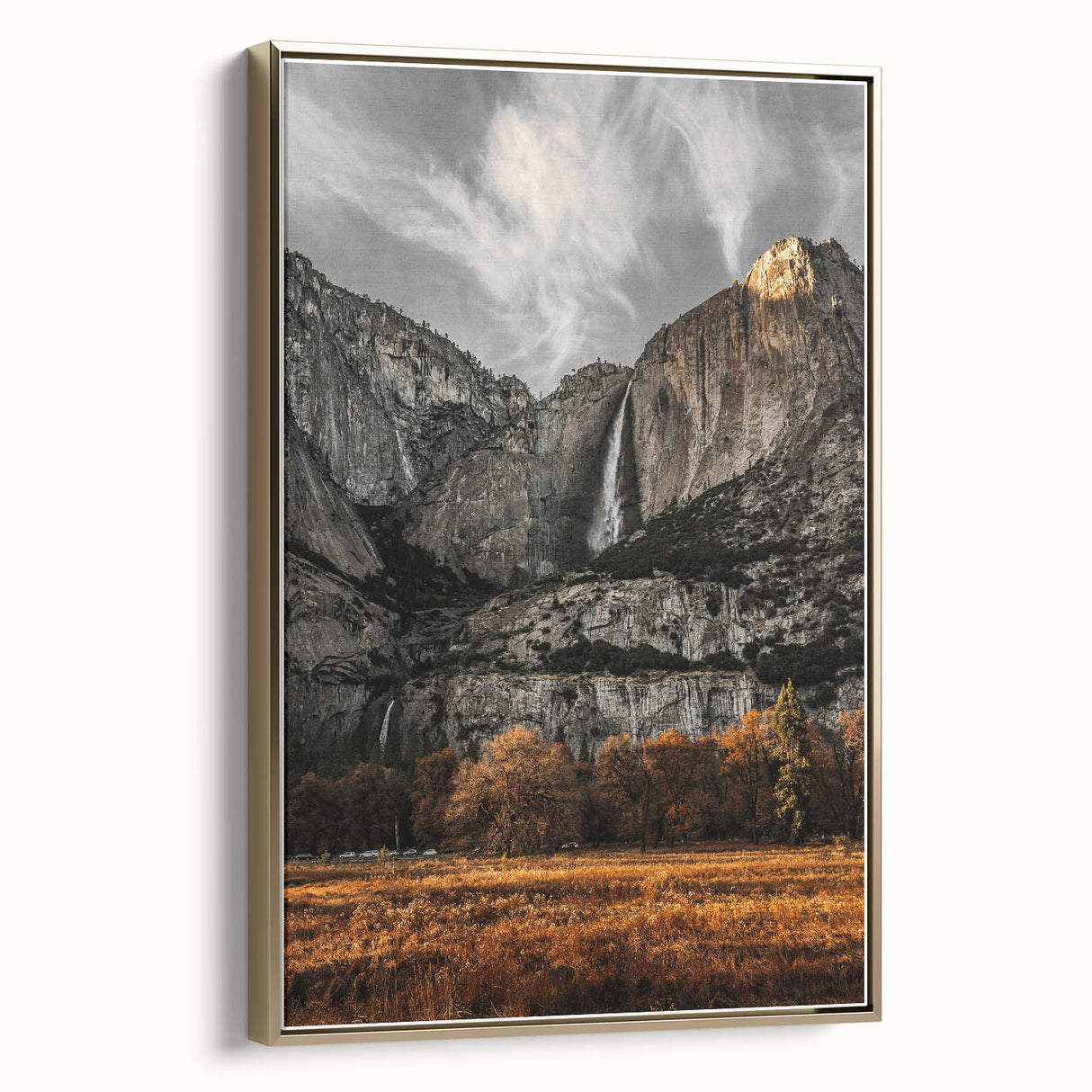 Rustic Mountain Waterfall Wall Art – Farmhouse Decor with Nature’s Beauty