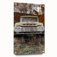 Rustic Wall Art: Vintage Abandoned Truck in Autumn Scene