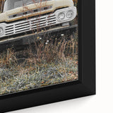Rustic Wall Art: Vintage Abandoned Truck in Autumn Scene